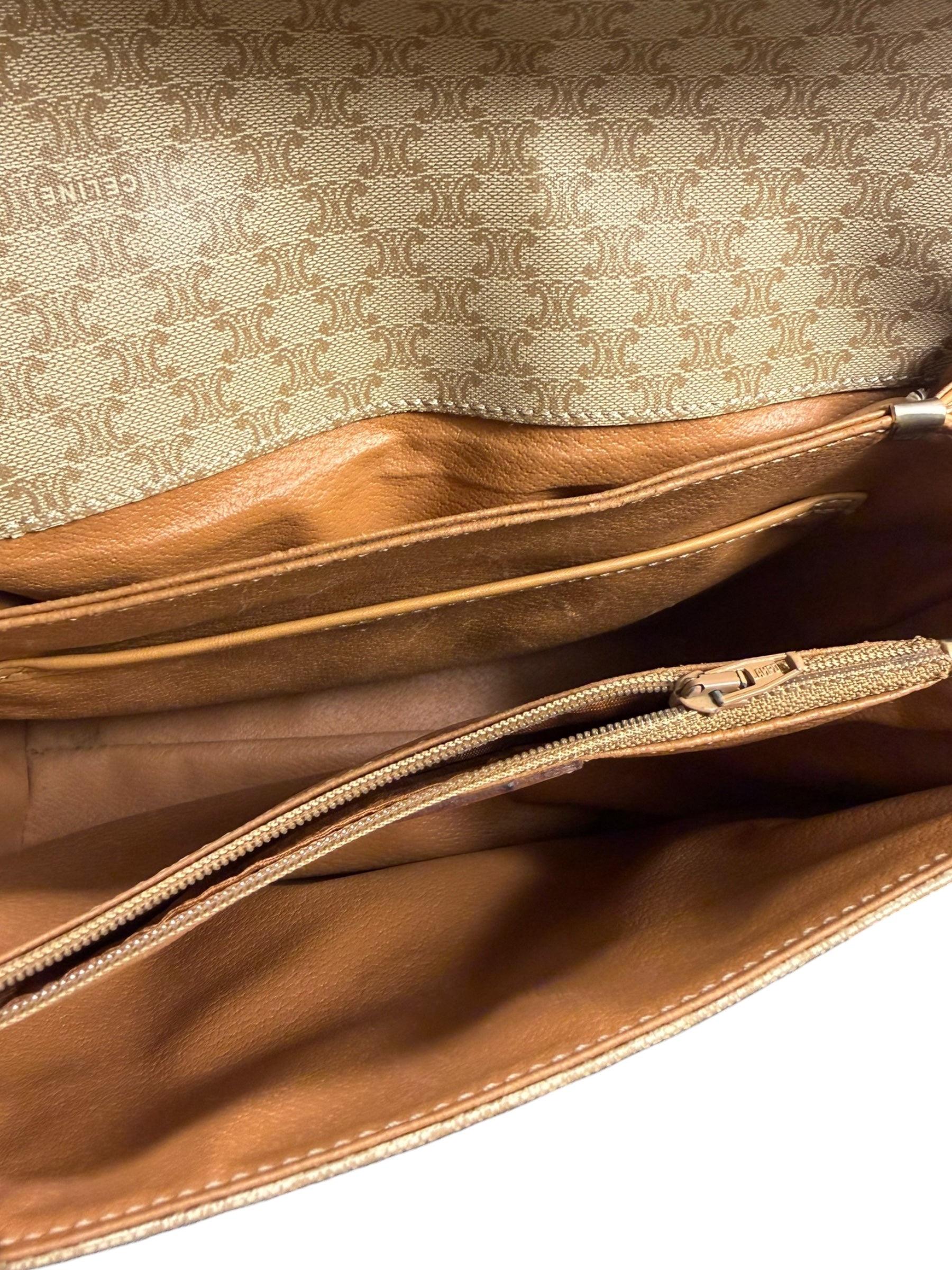 Celine Vintage Macadam Coated Canvas Crossbody Bag