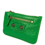 Balenciaga Green Leather Le Cagole Coin/Card Holder