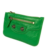 Balenciaga Green Leather Le Cagole Coin/Card Holder