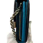 Gucci Turquoise Blue Guccissima Wallet On Chain
