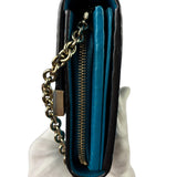 Gucci Turquoise Blue Guccissima Wallet On Chain