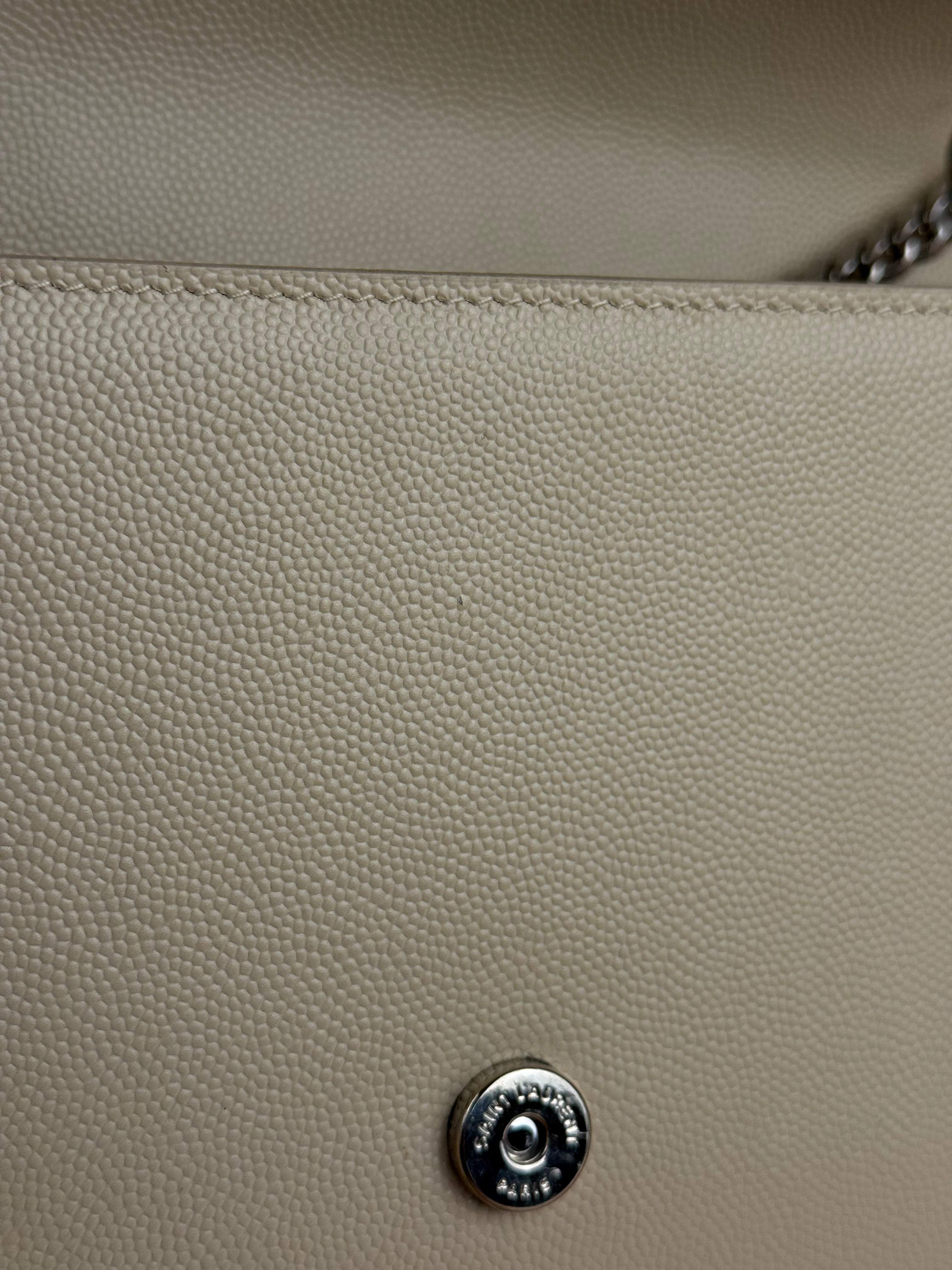 Saint Laurent Kate Grain De Poudre Chain Bag Beige
