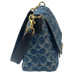 Coach Signature Blue Jacquard Denim Soft Tabby Shoulder Bag