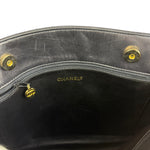 Chanel Black Lambskin Shopper Tote 90s