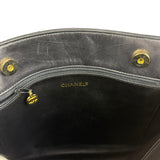 Chanel Black Lambskin Shopper Tote 90s