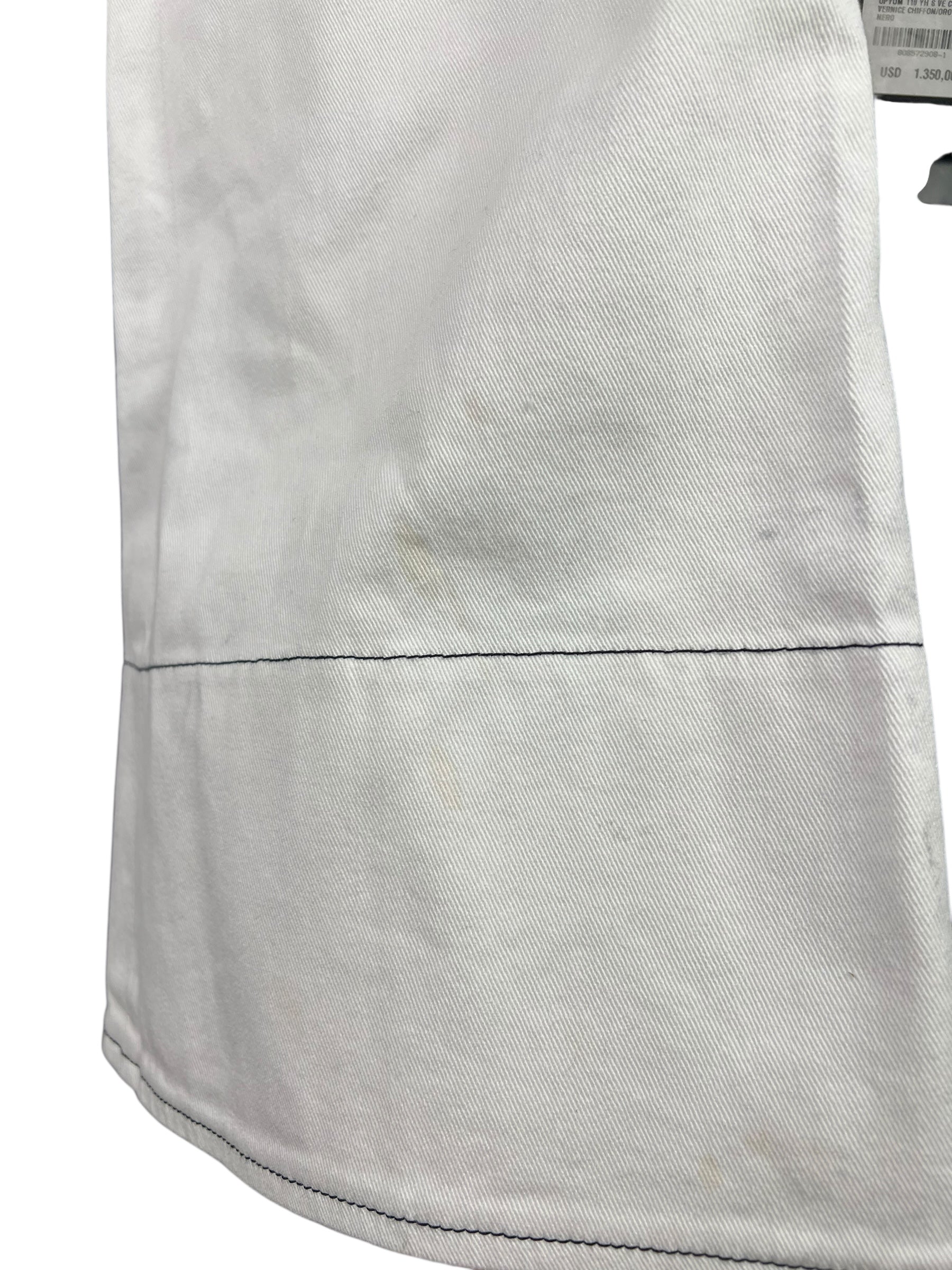 Miu Miu White Denim Stitched Bootleg Jeans