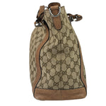 Gucci Beige/Brown Leather GG Satchel Two-Way Bag