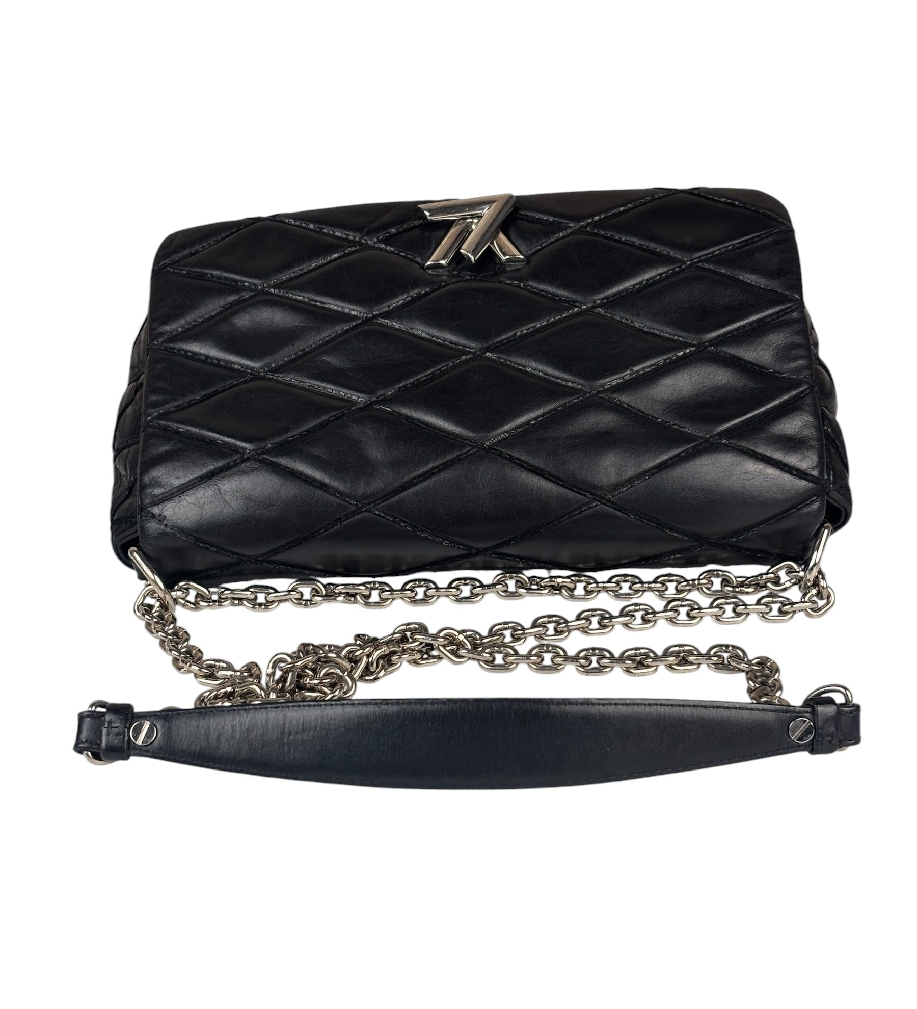 Louis Vuitton Black Quilted Lambskin Chain Flap Bag