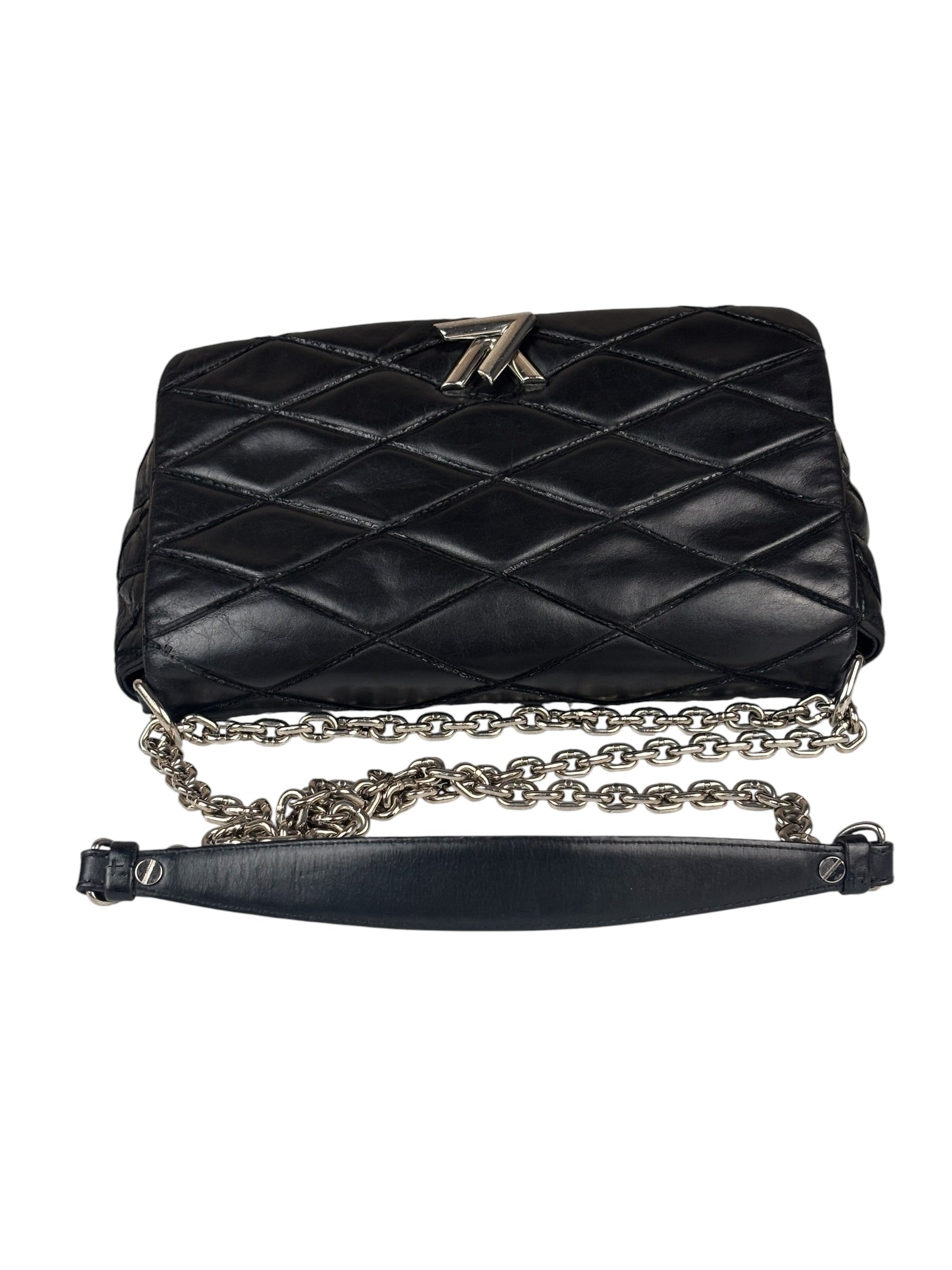 Louis Vuitton Black Quilted Lambskin Chain Flap Bag