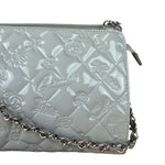 Chanel Vintage Grey Patent Leather Lucky Symbols Icon Pochette 1989
