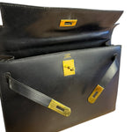 Hermes Kelly 32 Black Box Leather 1991