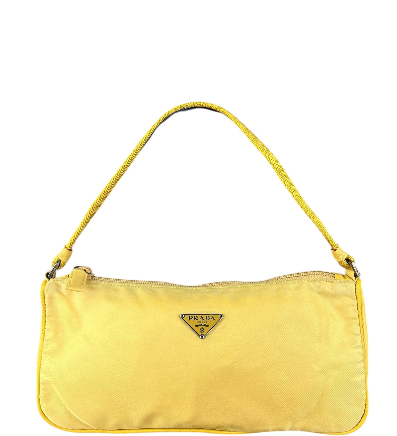 Prada Vintage Nylon Yellow Pochette