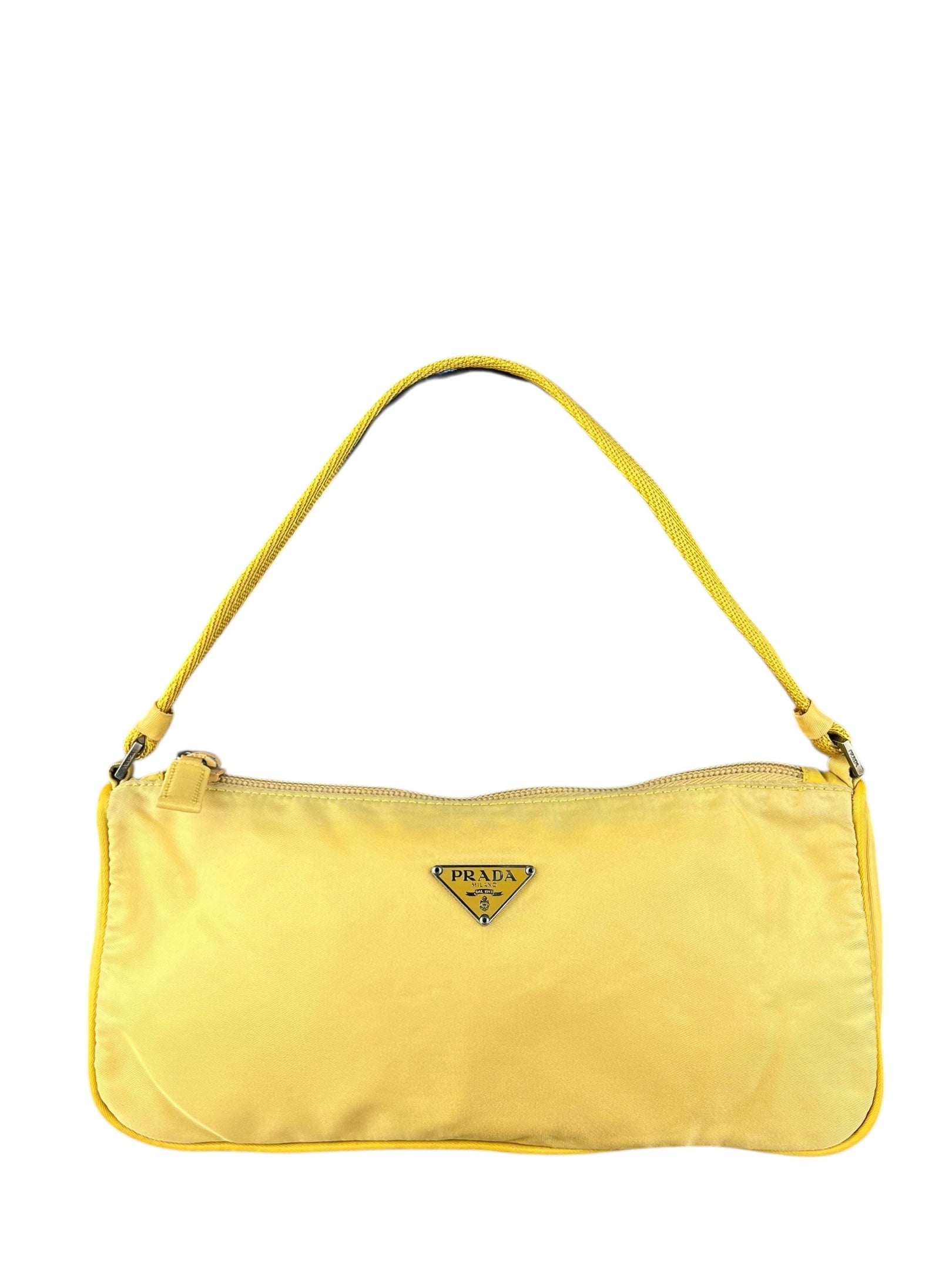 Prada Vintage Nylon Yellow Pochette