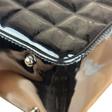Chanel Black Patent Chocolate Bar Shoulder Tote 2002
