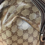 Gucci Vintage GG Coated Canvas Crystal Boston Handbag