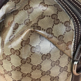 Gucci Vintage GG Coated Canvas Crystal Boston Handbag