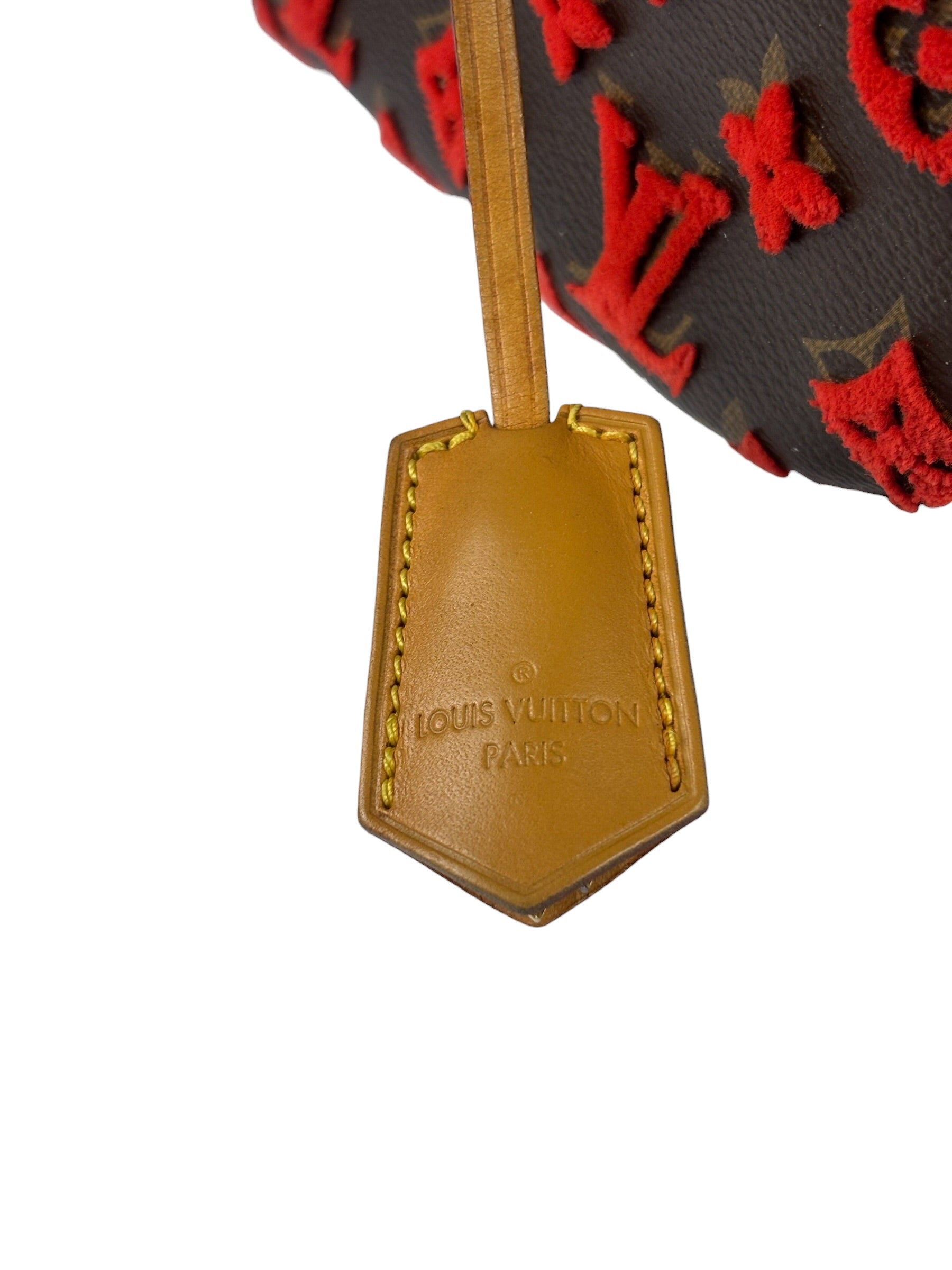 Louis Vuitton Red Tuffetage Cube Monogram Deauville