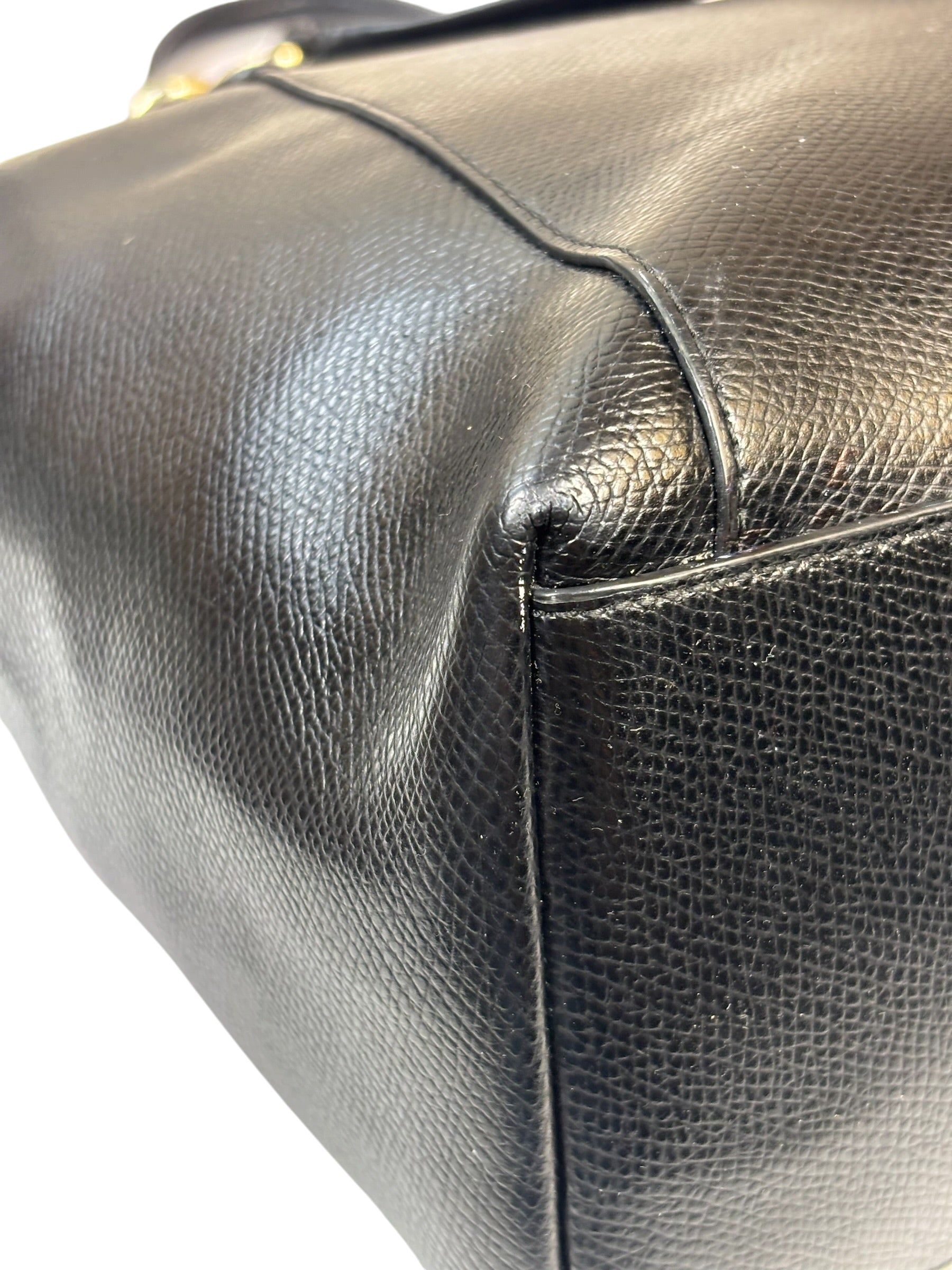 Coach Black Pebbled Leather Ava Zip Tote