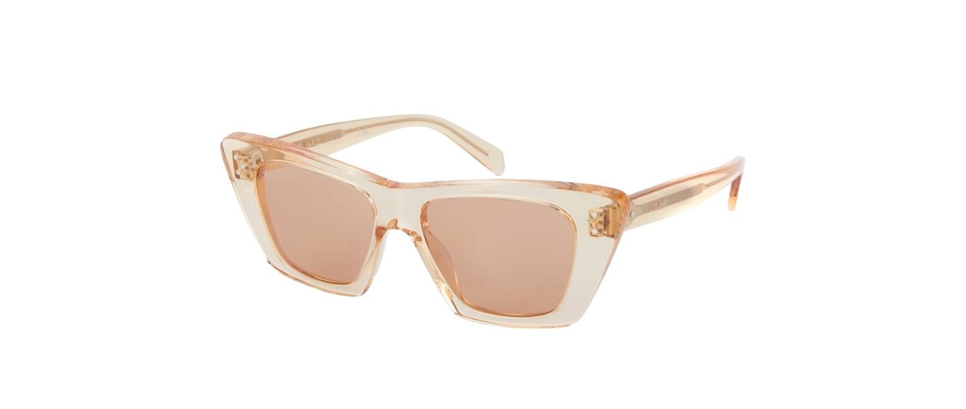 Celine Peach Transparent 3 Dot Sunglasses