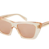 Celine Peach Transparent 3 Dot Sunglasses