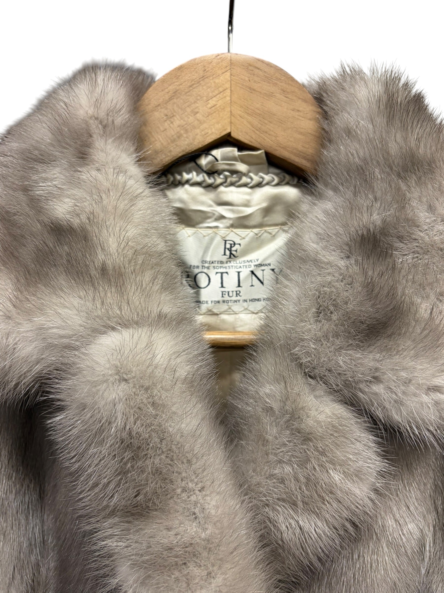 Vintage Rotiny Light Grey Mink Fur Coat