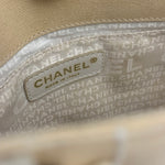 Chanel Vintage Beige Canvas Quilted Chocolate Bar Tote 2003