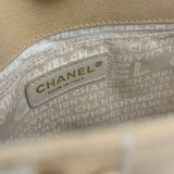 Chanel Vintage Beige Canvas Quilted Chocolate Bar Tote 2003