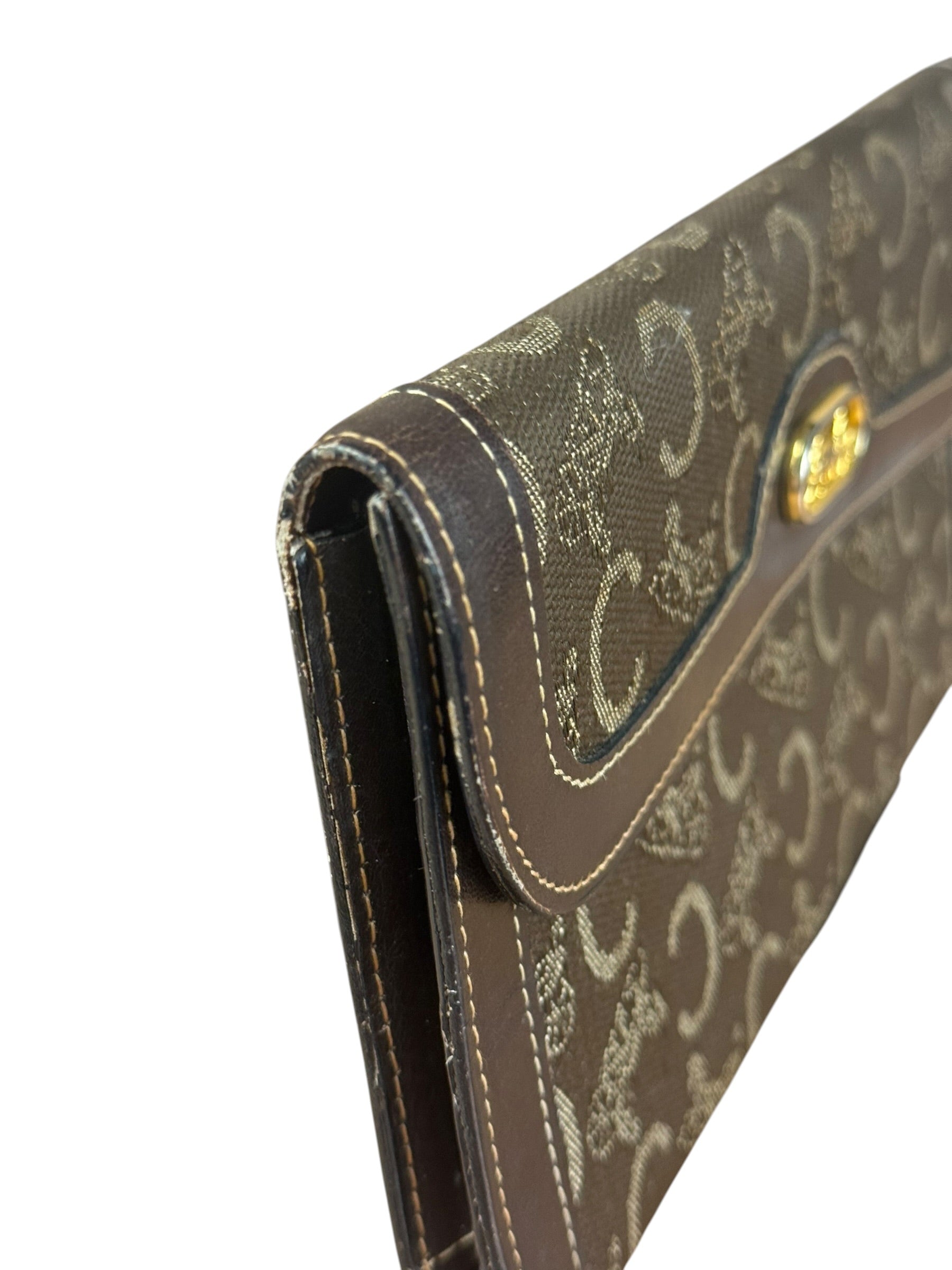 Celine Vintage Canvas Snap Trifold Wallet