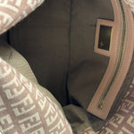 Fendi Rose Beige  Leather Trim Zucca Baguette