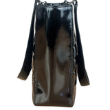 Chanel Vintage Black Patent Leather Chocolate Bar Tote Bag 2002