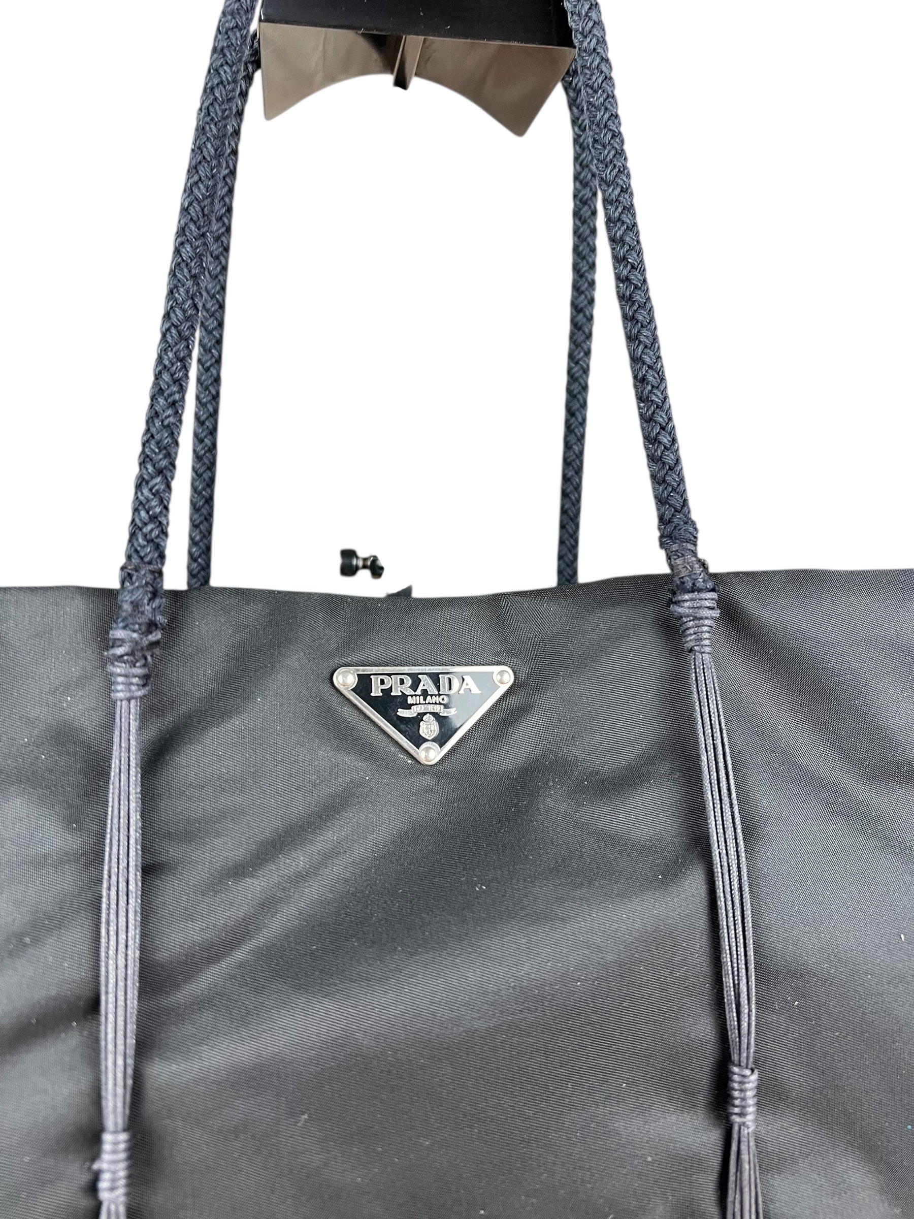Prada Black Nylon Mini Tote Handbag
