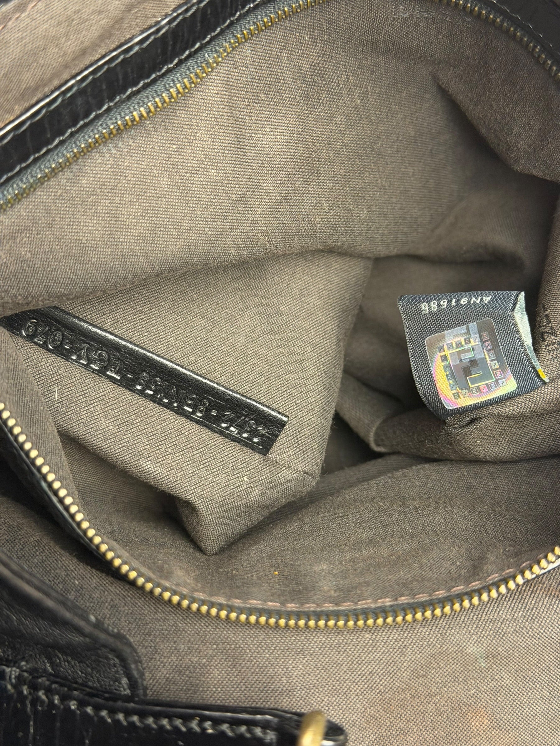 Fendi Black Leather Etniko Du Jour Shoulder Bag