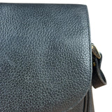 Burberry Vintage Black Pebbled Leather Crossbody Flap Bag