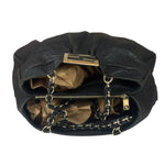 Fendi Vintage Black Leather Mia Chain Tote
