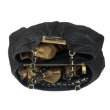 Fendi Vintage Black Leather Mia Chain Tote