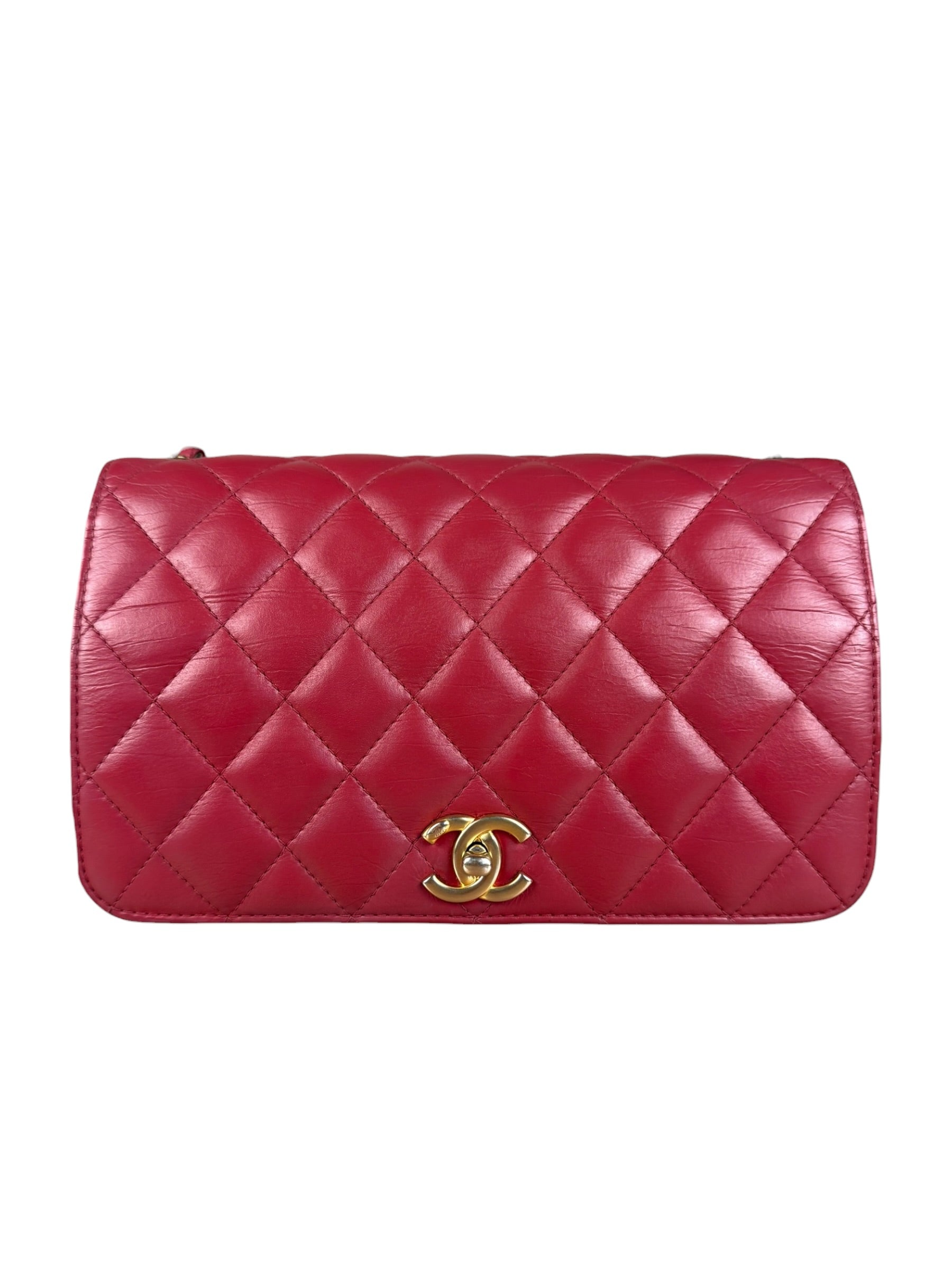 Chanel Dark Fuchsia Quilted Leather Flap Bag 2019