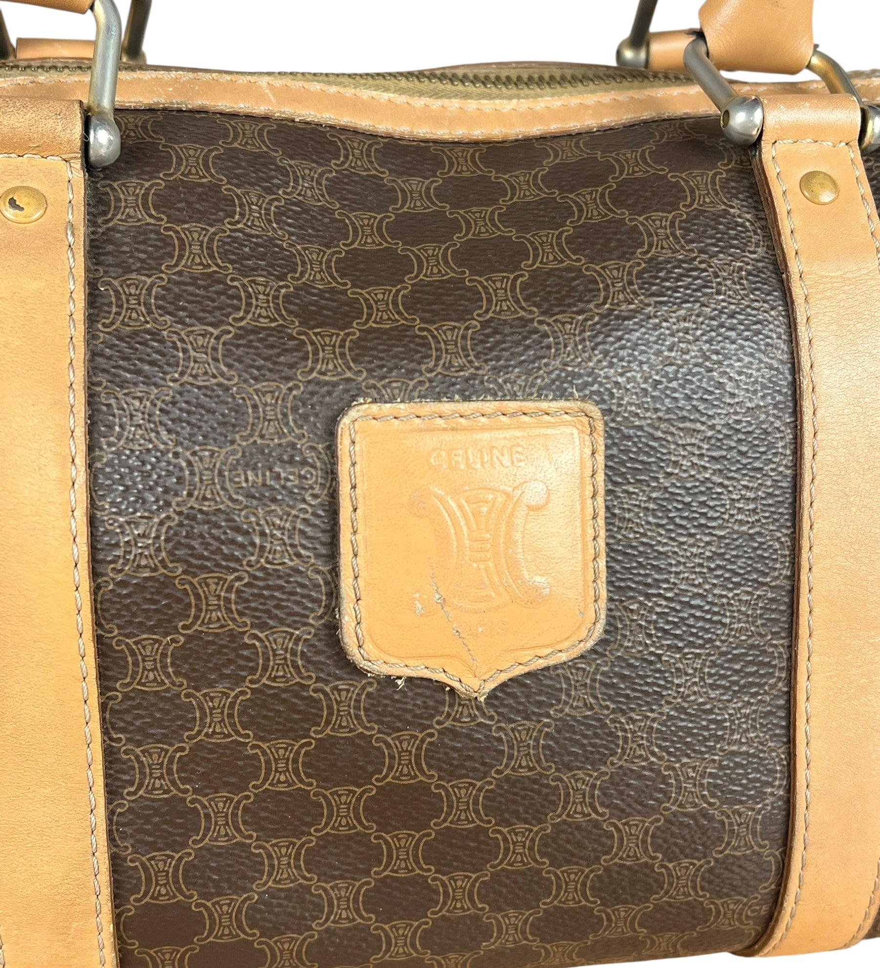 Celine Macadam Vintage Mini Boston Handbag