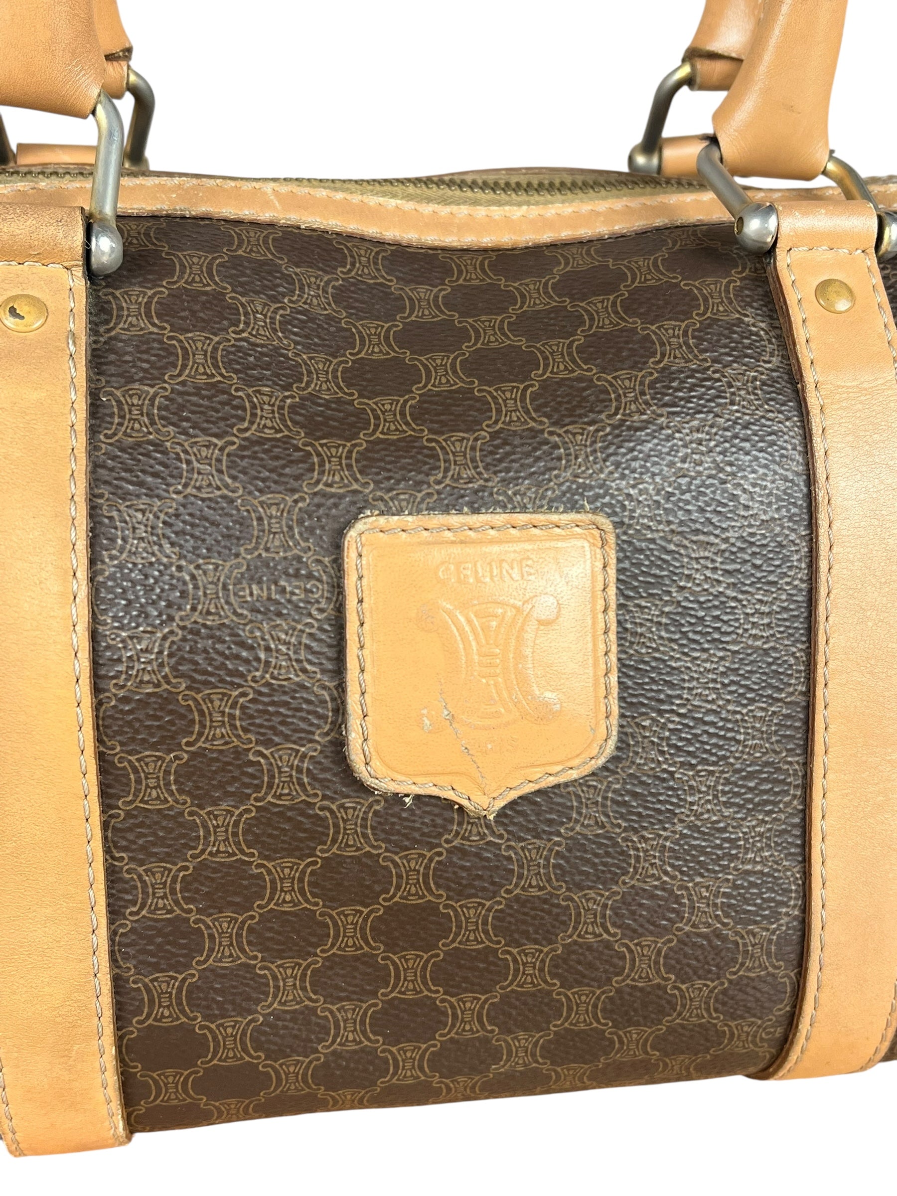 Celine Macadam Vintage Mini Boston Handbag