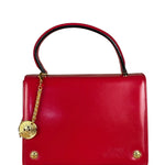 Versace Vintage Red Leather Top Handle Bag