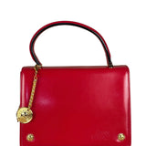 Versace Vintage Red Leather Top Handle Bag