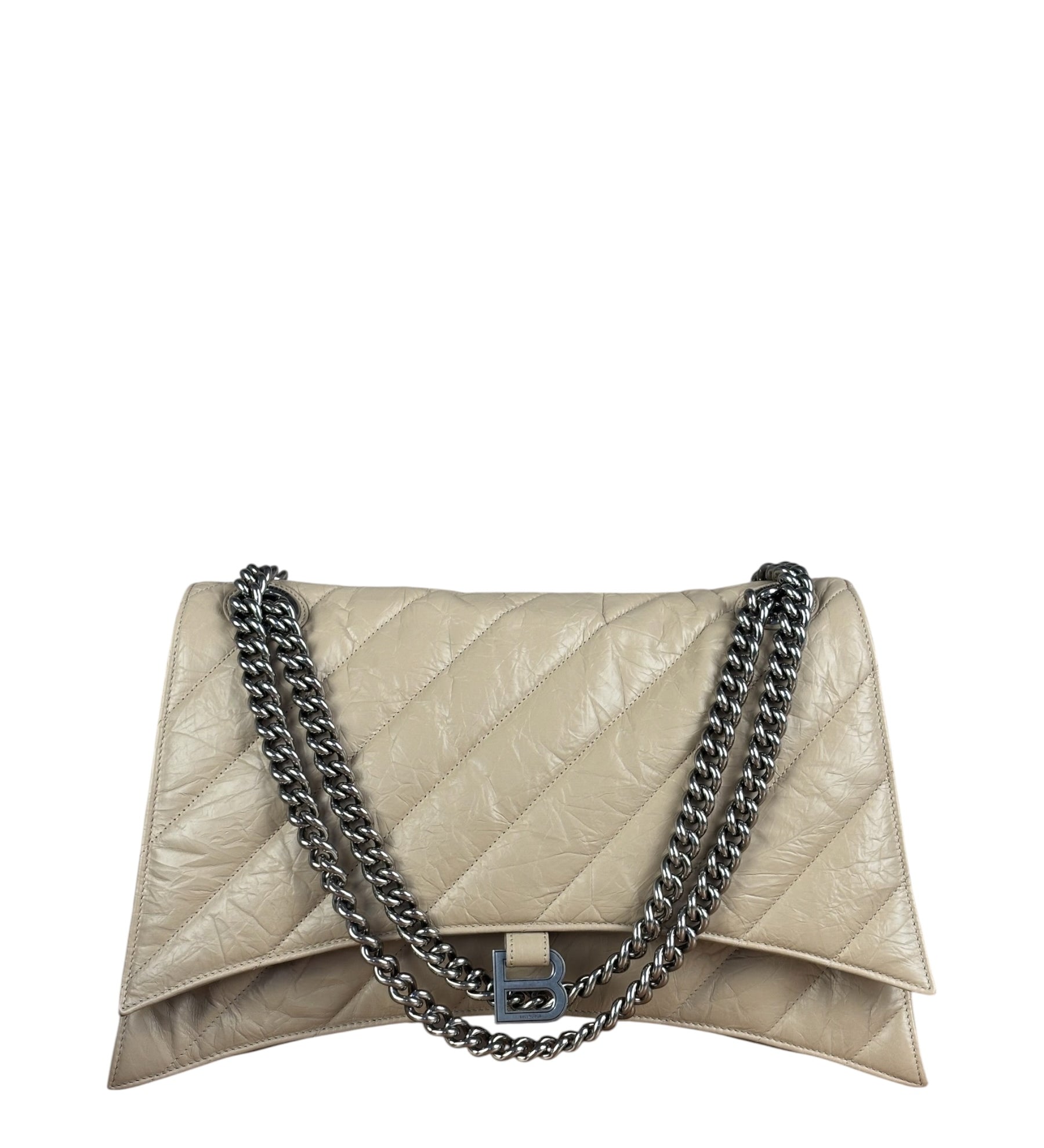 Balenciaga Beige Calfskin Crush Chain Bag