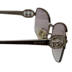 Gucci GG Rose Pink Tint Semi-Rimless Eyeglasses