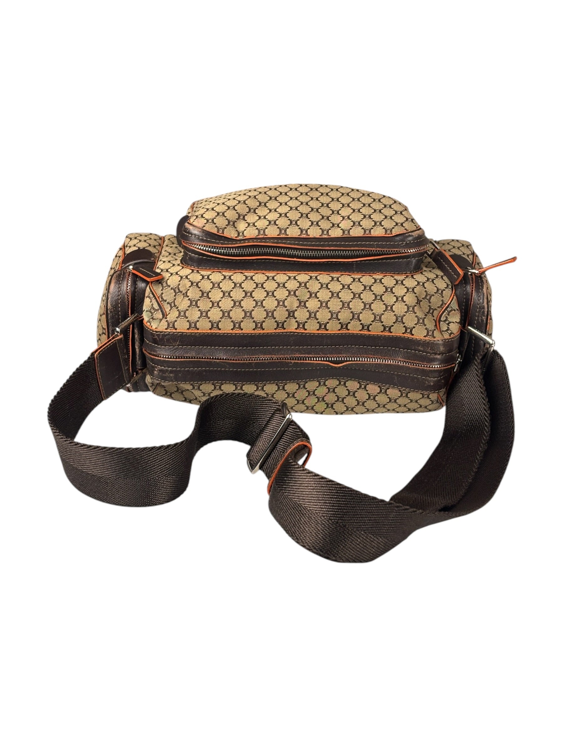 Celine Vintage Canvas Macadam Messenger Bag