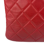 Chanel Vintage Red Leather Classics O-Case Clutch 1992