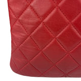 Chanel Vintage Red Leather Classics O-Case Clutch 1992