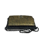 Chanel Black/Golden Quilted Lambskin Night Clutch On Chain Flap Bag 2012