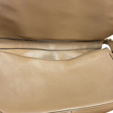 Gucci Vintage Tan Leather Medium Flap Shoulder Bag