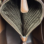 Prada Vintage Brown Leather Top Handle Bag