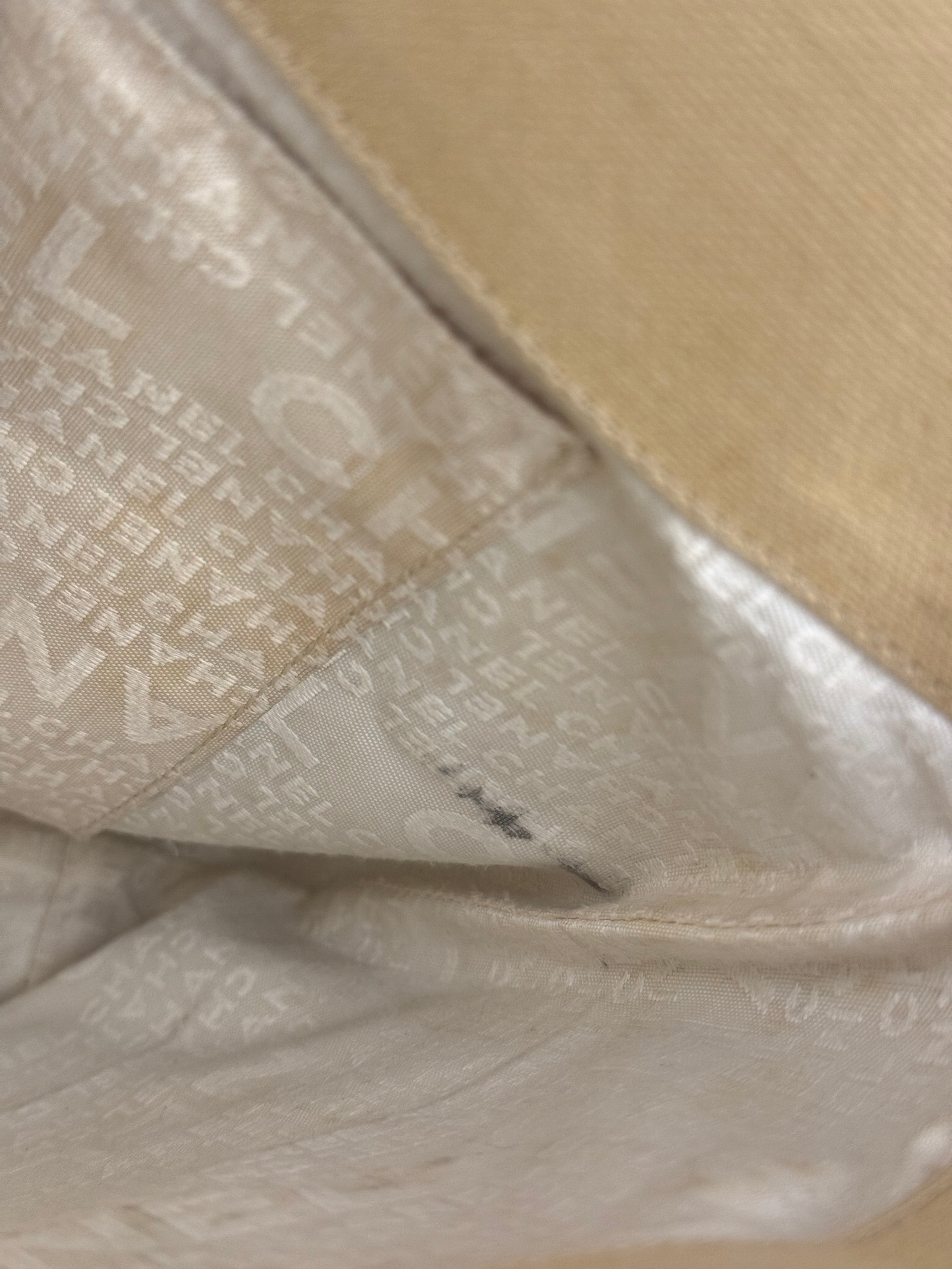 Chanel Vintage Beige Canvas Quilted Chocolate Bar Tote 2003