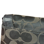 Coach Vintage Black Leather Trim C Canvas Flap Snap Clutch Wristlet
